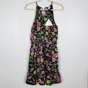 Lost + Wander Floral Print Mini Dress - Black
